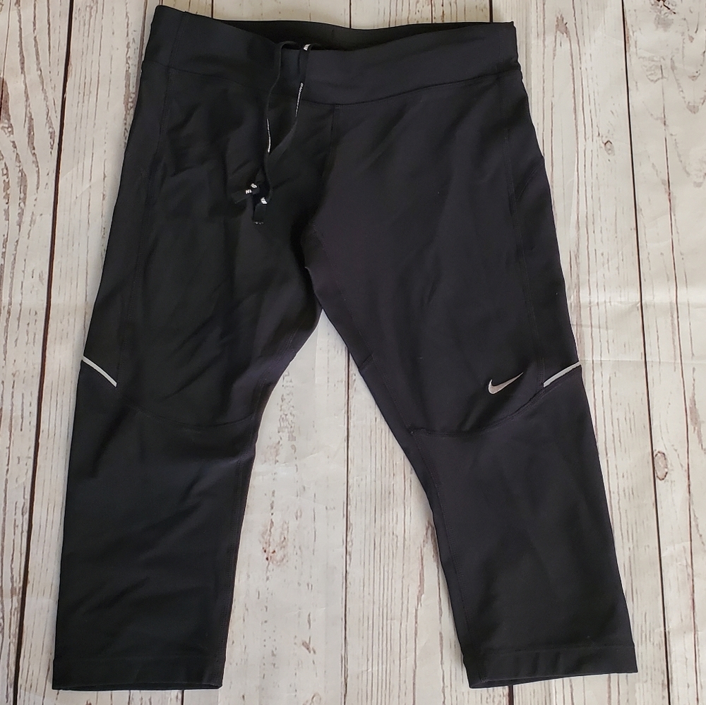Nike dri-fit running shorts bicycle shorts with zippered pocket black size Small